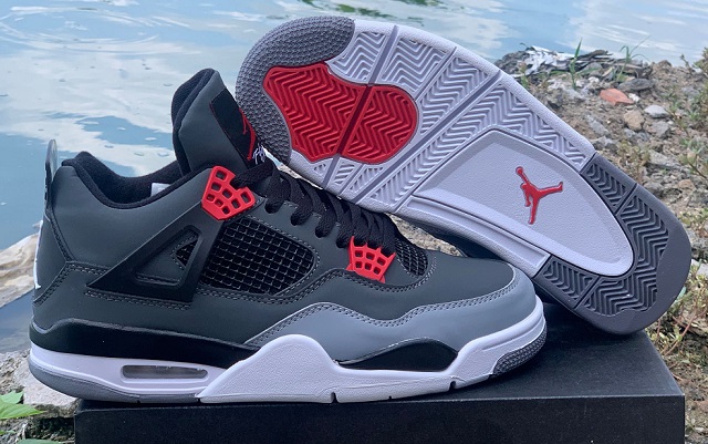 Air Jordan Retro 4 Grade AAA Grey Red